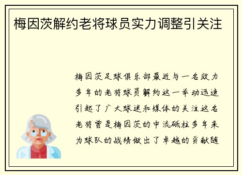 梅因茨解约老将球员实力调整引关注